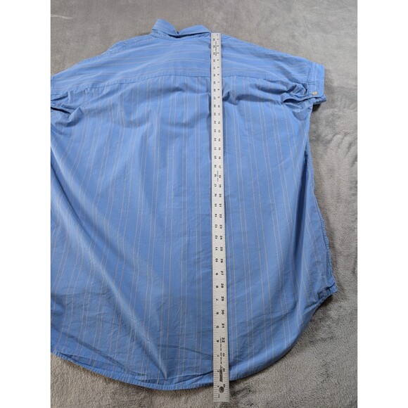 Aritzia Wilfred Free Stripe Shirt Womens L Blue Boxy Boyfriend Button Up - Picture 8 of 8